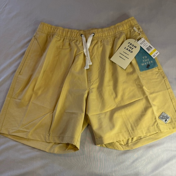 Trunks Swimwear Land To Water 360 Stretch Shorts Wild Honey Yellow Size M - Picture 3 of 13